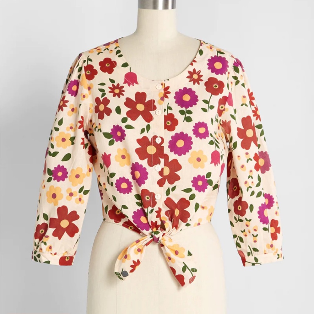 Princess Highway Floral Tie Front Top